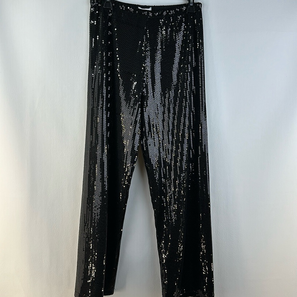 The Paragon Wide Straight Leg Pull On Sequin Pants, M